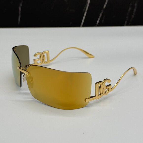 NEW DOLCE&GABBANA DG2319 02/5A GOLD SUNGLASSES DG2319 025A EYEWEAR - Picture 5 of 13